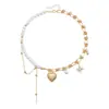 Joyería Transfronteriza Europea y Americana Estilo Retro Collar de Corazón Ins Personalizado Creativo Estilo de Empalme Elemento de Estrella con Borla Collar