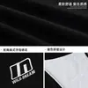 Camiseta curta de manga curta color block personalizada para homens, camiseta esportiva de algodão puro texturizado bordado para o verão