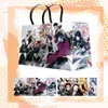 Bolsa de papel grande brillante para exposiciones de cómics, mercancía de bolsa de la suerte para eventos, bolsa de regalo temática de voleibol, bolsa de mano, bolsa de la suerte