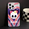 Adequado para iPhone 17 Promax Caveira de Halloween Maçã 17 Imd Fio de Pena Capa de Celular 16/15 Furo Grande 14 Nicho