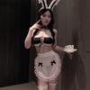Lencería Sexy Lindo Conejito Maid Cos Juego de Roles Lencería Sexy Estilo Pura Lujuria Uniforme de Maid de Tres Puntos
