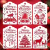 Plantillas de pintura hueca decorativas navideñas europeas y americanas, etiquetas de regalo, para hacer tarjetas de felicitación, moldes de impresión y estampado DIY para niños