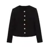 Roupas Femininas de Temperamento Transfronteiriço Europeu e Americano Moda Europeia e Americana Botões de Temperamento Transfronteiriço Gola Redonda Primavera e Outono Blazer de Botão Único