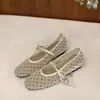 Sapatos de Tela Respirável Estilo Ballet com Laço para Aumentar a Altura para Mulheres, Novos Sapatos Mary Jane Estilo Fada Primavera 2026 para Combinar com Vestidos