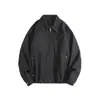 25 Otoño Nuevo Chaqueta con Dobladillo de Hilo para Hombre Moda Casual Holgada Talla Grande Chaqueta Cardigan con Cremallera Chaqueta para Hombre