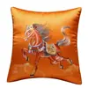Capa de Almofada Bordada Ano do Cavalo 2026 para Sofá Sala de Estar Nova Estilo Chinês Fronha Estilo Chinês Almofada Apoio de Costas Cama Cintura
