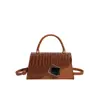 Bolsa Cuadrada Pequeña Portátil de Gama Alta al por Mayor para Mujer 2025 Invierno Nuevo Bolso de Hombro con Patrón de Cocodrilo Moda Candado Bolso Cruzado