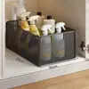 Estante de almacenamiento para debajo del fregadero, caja de almacenamiento de gabinete de baño de estilo abierto, cesta desplegable debajo del lavabo del baño, cesta divisoria de artículos
