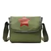 Mochila del Ejército Rojo, diseñada para servir al pueblo, una gran herramienta de aprendizaje, bolso cruzado, estilo vintage, mochila Verde Liberación, material de lona, diseño de cinco estrellas, mochila Lei Feng