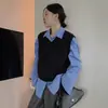 ¡Thirteen Lines R*S Marca de Nicho Estilo Coreano! Chaleco de punto con cuello en V y capas adelgazante 2026 para mujer