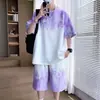 2025 Tamanho Grande 8XL Veste 150kg Jovem Verão Manga Curta Masculino Solto Gradiente Camisas Meninos Terno de Manga Meia