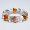 Pulsera de Cristal Natural Gris Fuegos Artificiales Despertar del Dragón Longxiangsi para Mujer, Moda Casual Versátil Pulsera Blanca de Fuegos Artificiales Venta al por Mayor