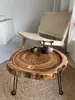 Mesa de Centro Plegable de Madera Maciza, Mesa Pequeña Simple para Balcón Exterior, Mesa Baja Tatami para Sala de Estar, Mesa de Centro para Balcón