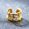 Anillo hueco retro de seis caracteres sánscritos mantra chapado en oro al por mayor anillo abierto de arena dorada de Vietnam joyería de latón para hombres y mujeres