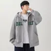 Sudadera con capucha para hombre, marca de moda americana de alta calle, otoño e invierno, talla grande, corte holgado, moderna, versátil, estilo primavera, chaqueta con cremallera