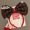 Diadema de Cabeza de Oso Navideño para Mujer, Diadema de Ambiente Festivo para Fiesta, Accesorios para el Cabello Pinza para el Pelo con Lazo de Disfraz Cosplay