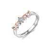 Anillo Biyi Doble Pareja Voladora de Plata S925 para Hombres y Mujeres un Par de Anillos de Pareja de Alas de Ángel Simples Japoneses y Coreanos Anillo para Dedo de Comida