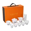 Gai Bowl Conjunto de Chá Kung Fu Xícara de Chá de Porcelana Branca Dehua Atividades da Empresa Guochao Presente de Seguro Imobiliário logo Atacado