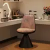 Cadeira de Maquiagem com Giro, Estilo Italiano, Luxo Leve para Uso Doméstico, Banqueta para Meninas, Cadeira de Mesa de Maquiagem de Quarto de Luxo com Encosto, Cadeira para Manicure