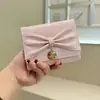 Cartera de Moda Estilo Japonés con Lazo para Mujer, Cartera de Monedas de Cuero Brillante de Alta Gama con 70% de Descuento, Cartera Corta Multifuncional, Cartera Transfronteriza