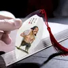 Marcador de hoja con venas, exquisito, cuatro personajes famosos de "A la Orilla del Agua", estudiantes, estilo chino, creativo, simple, hojas, papelería, regalos