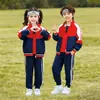 Uniformes Escolares Infantis Estilo Colégio Britânico, Conjunto de Três Peças para Primavera e Outono, Uniformes de Classe Infantis de Manga Curta, Uniformes de Jardim de Infância Estilo Campus