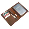 Porta-Documentos de Couro Crazy Horse, Porta-Passaporte Retro Europeu e Americano de Couro Genuíno, Porta-Cartões Fashion de Couro de Vaca, Bolsa Pequena Funcional Ultrafina