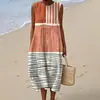 Nuevo vestido largo casual sin mangas con estampado de primavera y verano, estilo holgado y fresco