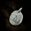 Colgante Amuleto Ganesha de Plata de Ley S925 Colgante Redondo con Patrón de Piedra Antigua Tailandesa Estilo Étnico Retro Versátil