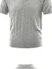Polo de Verano de Punto Trenzado Talla Grande para Hombre, Estilo Coreano, Versátil, Moderno, Corte Holgado, Camiseta Corta para Gimnasio, Tendencia