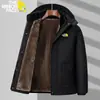 Comercio Exterior Europeo y Americano Más Vendido Terciopelo Engrosado Longitud Media Ropa de Invierno para Papá Ropa de Invierno Nueva Cálida de Algodón para Personas de Mediana Edad y Mayores