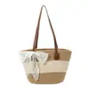 Resort de Praia à Beira-Mar Bolsa de Palha Tecida Feminina 2026 Nova Moda para o Dia a Dia Grande Capacidade Bolsa de Ombro Única Bolsa Tote Tecida