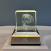 Luminária de Noite de Cristal Luminoso Presente Criativo Cubo Esculpido em 3D Enfeites de Mesa Lâmpada Decorativa para Quarto Lâmpada de Cabeceira de Ambiente
