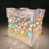 Cubo de Rubik Tulipa Luz Noturna DIY Pequeno Livro Vermelho com Luz Noturna de Cubo de Rubik Presente Criativo Luz Noturna de Cubo de Rubik