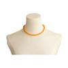 Colar Retro Novo com Contas de Vidro Amarelo Estilo Chinoiserie Corrente para Clavícula Elegante Simples Versátil Acessórios de Corrente para Pescoço para Fotos