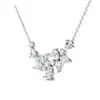 Collar de Espiga de Trigo de Plata de Ley S925 para Mujer, Colgante de Moissanita 5A, Cadena para Clavícula, Diseño Versátil en Forma de Flor, Venta Directa de Fabricantes de Comercio Exterior Europeos y Americanos
