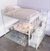 Litera de Hierro, Cama Infantil, Apartamento Pequeño, Cama Superior y Mesa Inferior, Cama Individual, Cama de Adulto, Cama a Media Altura, Ahorradora de Espacio, Multifuncional