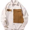 Camisa de Manga Longa com Costura em Contraste Estilo Hong Kong Jaqueta Cardigan Elegante para Jovens Casaco Tendência de Camisa Masculina Primavera Nova