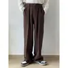 Pantalones de Vestir Pequeños con Caída Estilo Coreano para Hombre 2024 Primavera y Otoño Nueva Moda Tendencia Casual Pantalones de Traje Rectos para Hombre