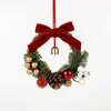 Adornos de Campanillas Pequeñas de Navidad, Lazos de Terciopelo, Suministros para Decoración de Escena de Piñas de Árbol de Navidad, Colgantes Decorativos para Guirnaldas