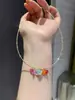 Dulce Colgante de Corazón Colorido Dopamina Diseño de Nicho Gargantilla Exquisita Cadena para Clavícula Versátil de Moda Temperamento