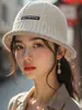 Chapéu de Pescador Balde Quente Estilo Coreano Novo Outono e Inverno, Chapéu Cloche Versátil Retro que Cobre o Rosto para Mulheres Tendência 8292