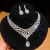 ¡Lujo europeo y americano! Collar de flor de circón de colores con gota de agua, cadena para clavícula de estilo court vintage, joyería de lujo ligero de alta gama