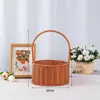 Bolso Tejido a Mano Cesta Bolso de Mano Souvenir Almacenamiento de Bolsos Paja Mimbre Cesta de Ratán Cesta de Imitación de Ratán Cesta de Flores de Mimbre