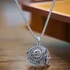 Colar Longo Vintage Cadeado da Longevidade Cabeça de Buda Corrente para Suéter Versátil Cabaceira Cadeado Ruyi Buda da Chama Cruzamento Transfronteiriço Transmissão ao Vivo Colar