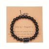 2026 Pulsera de Piedras del Zodíaco para Hombres y Mujeres, Accesorios, Pulsera de Pareja Negra Mate de Obsidiana, Artículo Popular Transfronterizo