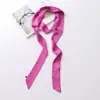 Bufanda de Seda Delgada Estrecha Larga Monocromática de Amazon Transfronteriza Bufanda Pequeña de Color Sólido de Gama Alta Cinta Versátil Estilo Coreano para Bolso