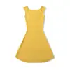 Vestido Amarillo de Tirantes con Cuello en U Estilo Puro Deseo para Mujer, Vestido de Verano sin Espalda que Ceñe la Cintura, Vestido Corto Ajustado Línea A de Chica Atrevida