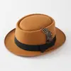 Sombrero de fieltro de ala pequeña y copa redonda para hombre, de venta caliente transfronteriza, sombrero de fieltro suave europeo y americano para jazz