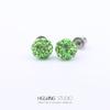 Acero titanio 316L chapado en oro cobre micro-incrustado circonio arete para cartílago de la oreja circonita verde arete para la oreja Europeo y Americano Comercio exterior transfronterizo perforación arete para cartílago de la oreja